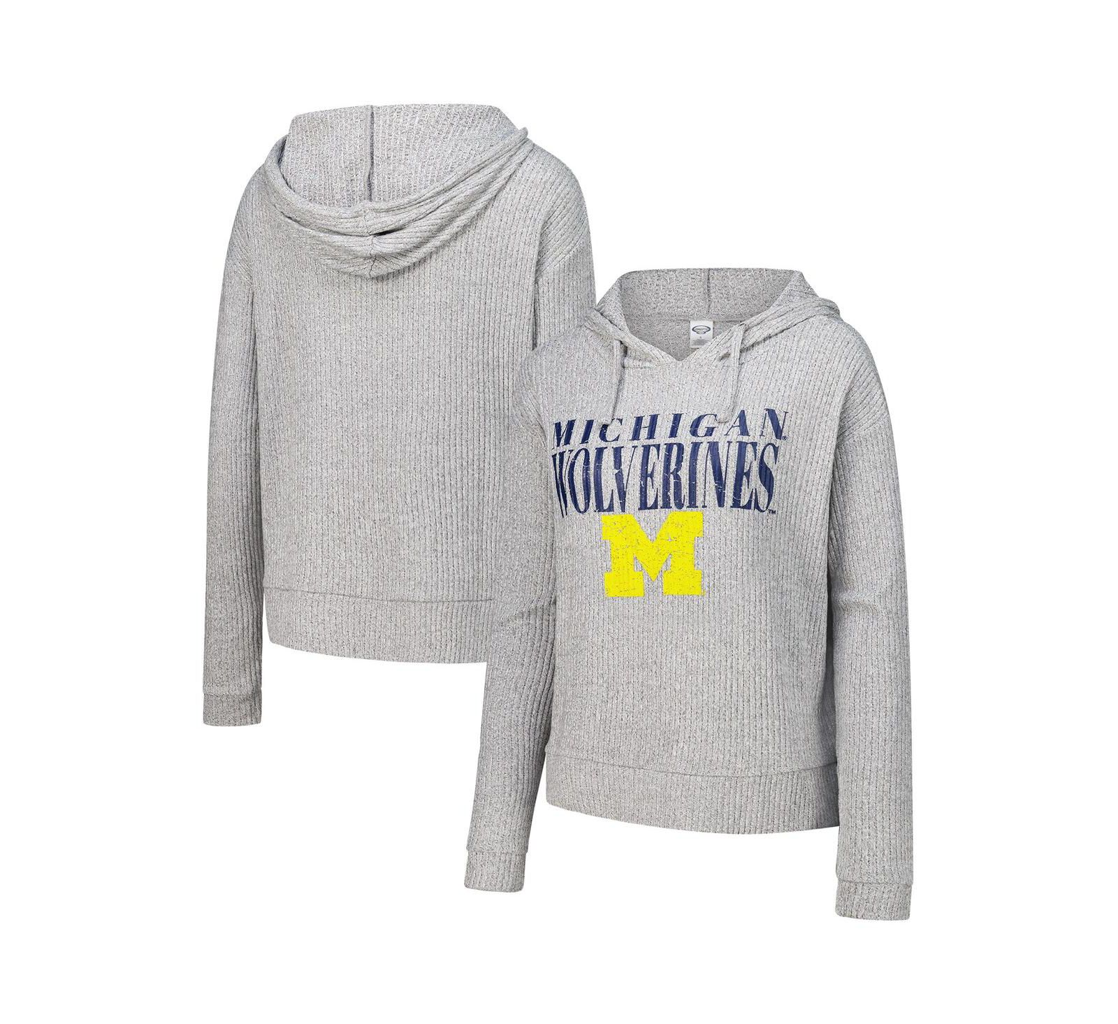 Concepts Sport Женское худи с длинным рукавом Michigan Wolverines светло-серого цвета