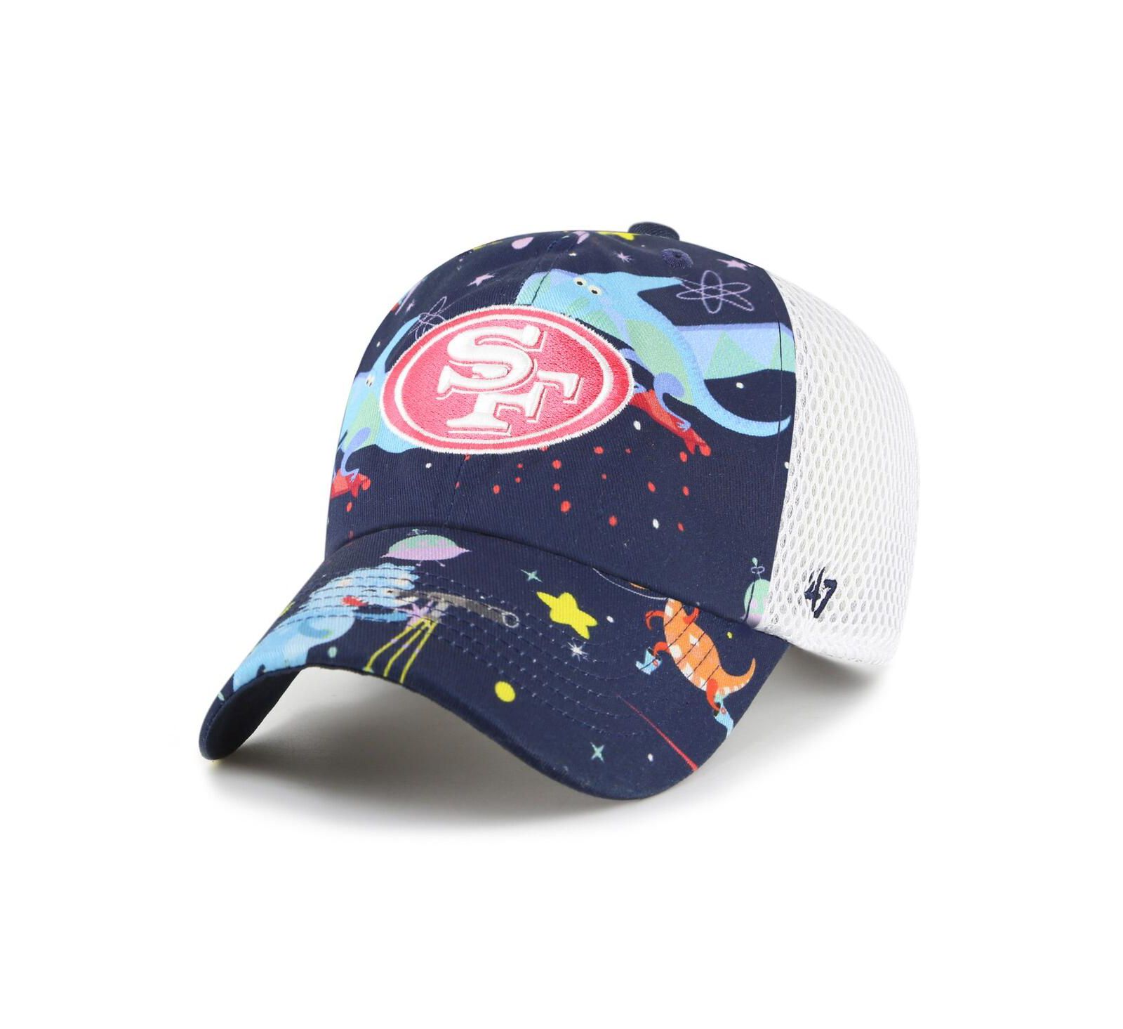 '47 Brand кепка-тракер регулируемая Navy San Francisco 49ers Space Dino для мальчиков и девочек