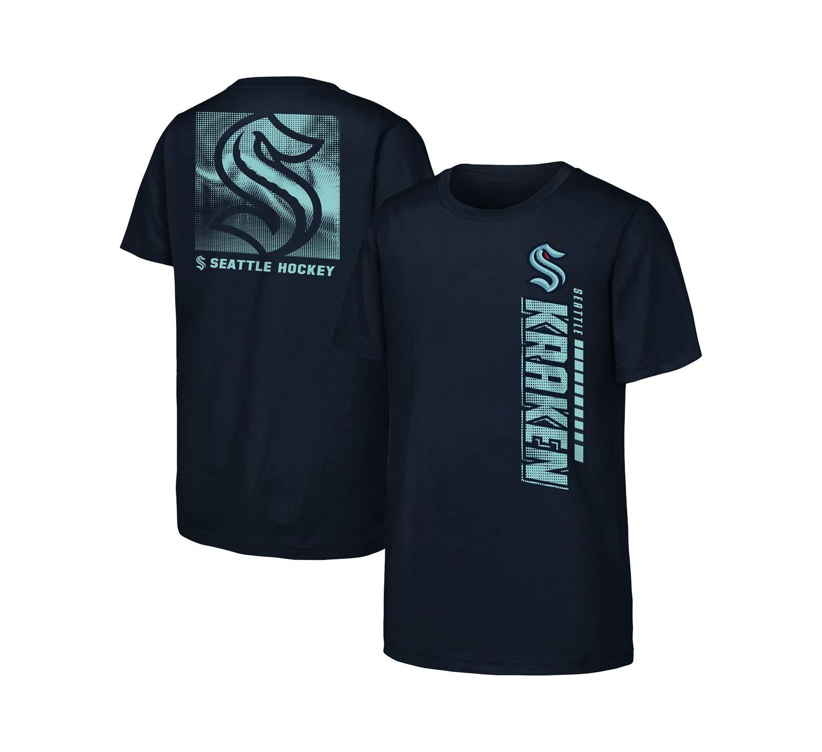 Outerstuff Big Boys and Girls Navy Seattle Kraken Atmosphere T-Shirt