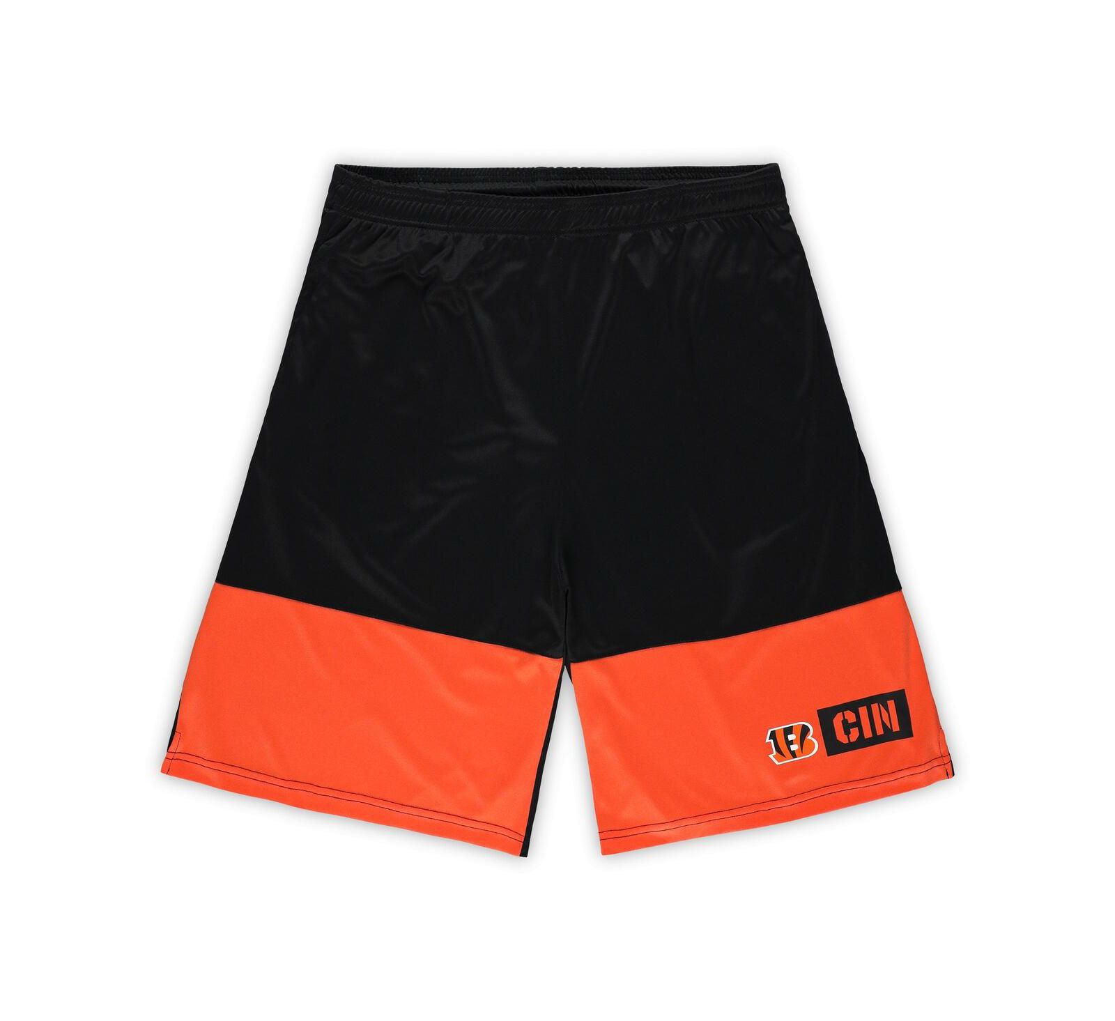 Fanatics Men's Black/Orange Cincinnati Bengals Big & Tall Best of the Best Performance Shorts