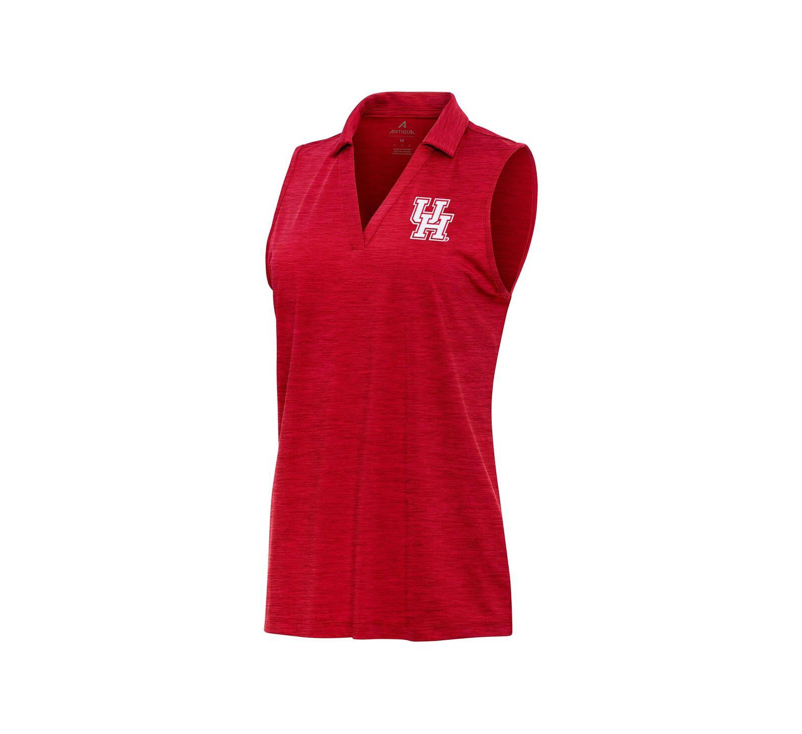 Женская рубашка-поло Antigua Heather Red Houston Cougars Layout Sleeveless V-Neck