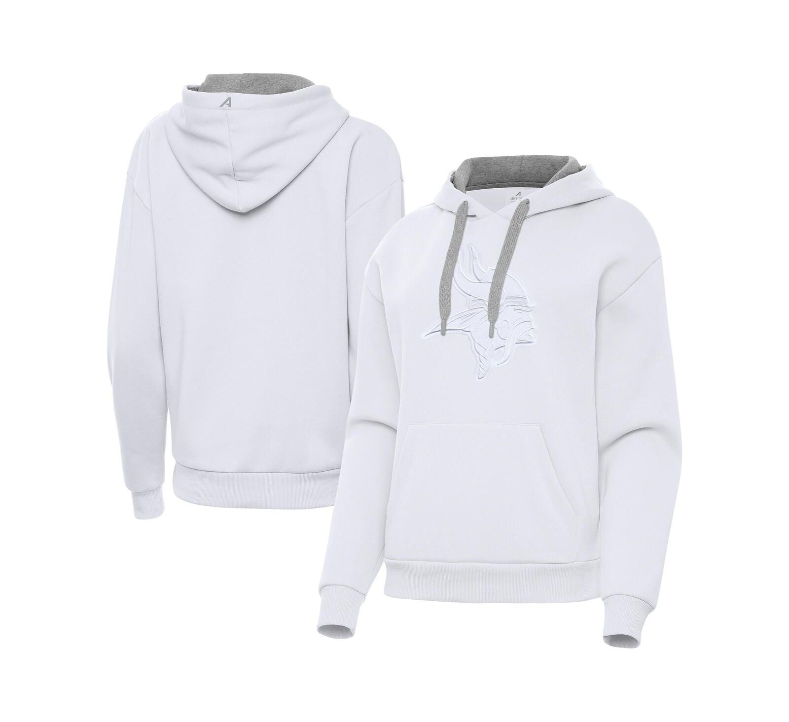 Antigua Women's White Minnesota Vikings Victory Pullover Hoodie