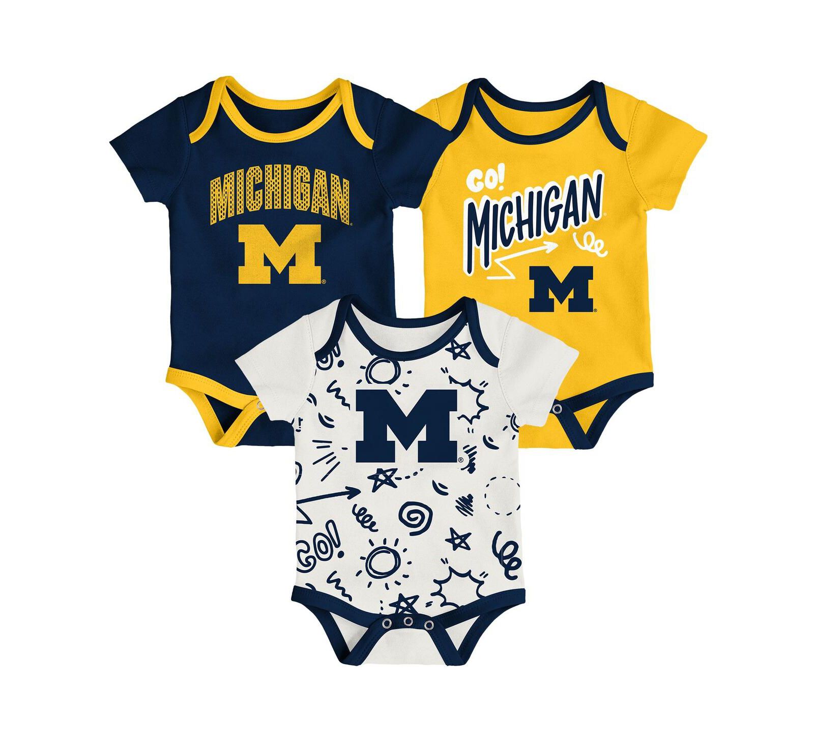 Outerstuff Детский комплект из 3-х боди Michigan Wolverines