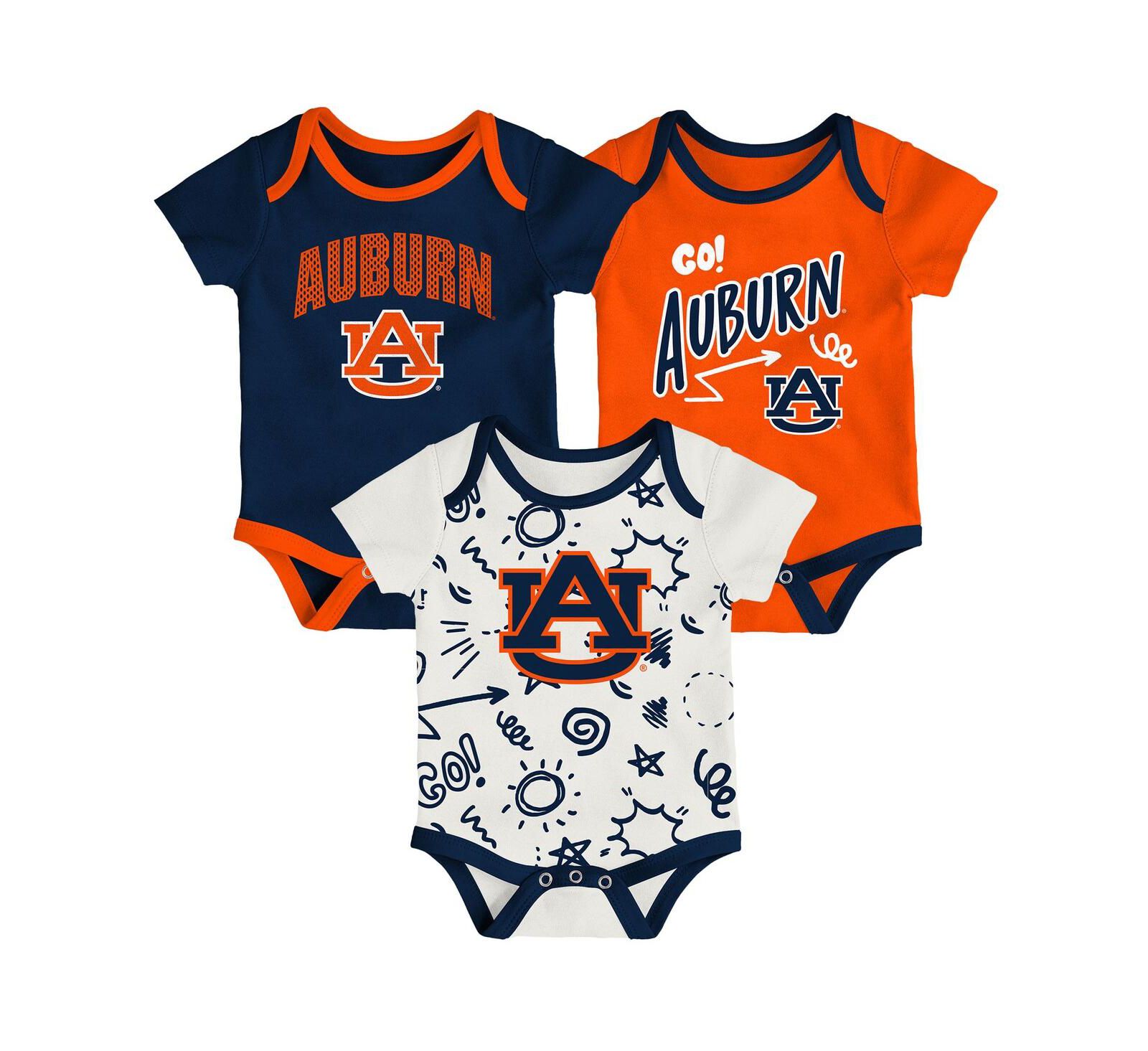 Outerstuff Набор боди Auburn Tigers для малышей (мальчиков и девочек), 3 шт