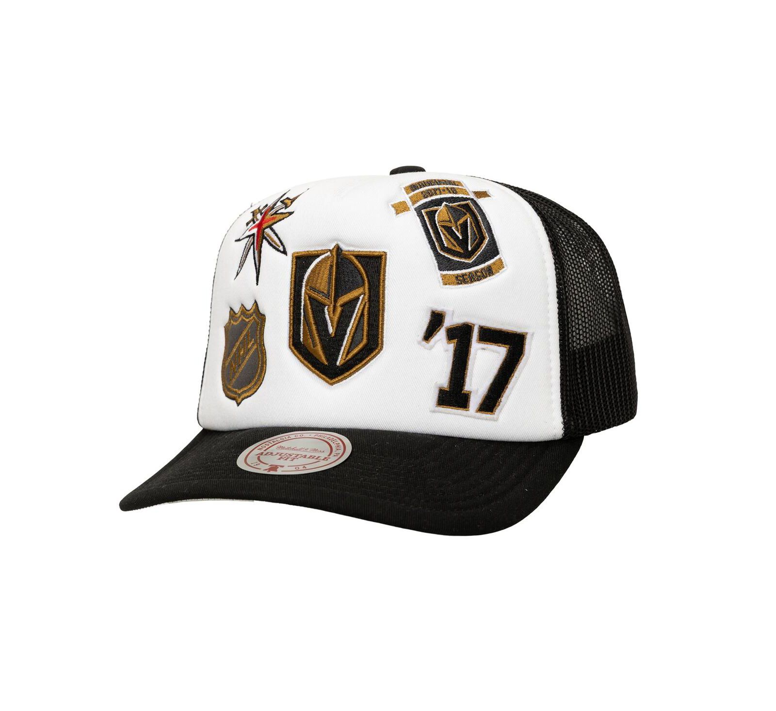 Мужская кепка Mitchell & Ness Vegas Golden Knights Gridlock Trucker, белая/черная