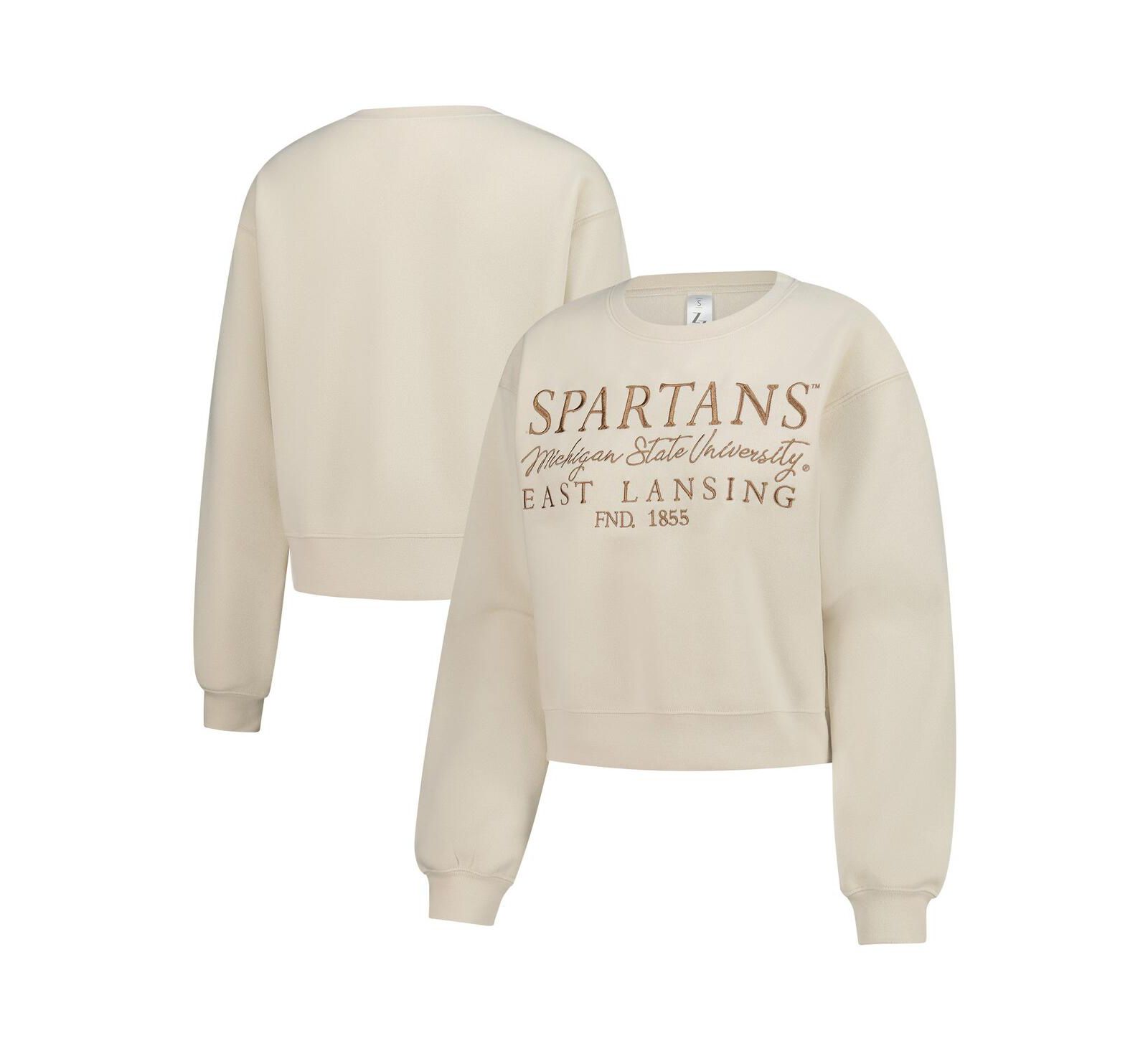 ZooZatz Женский свитшот Michigan State Spartans Sand Cropped Crewneck