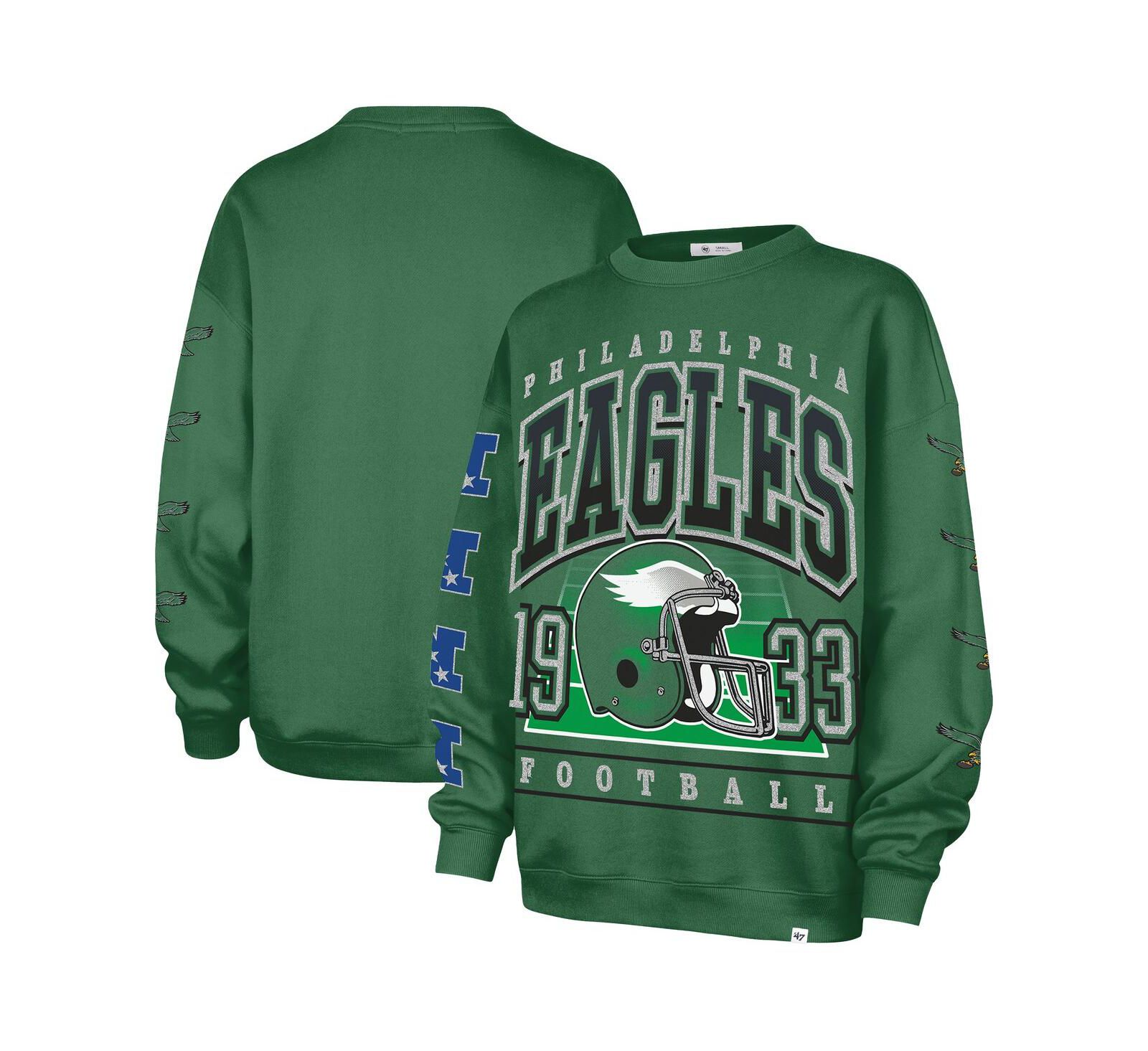 Женское безразмерное худи '47 Brand Kelly Green Philadelphia Eagles
