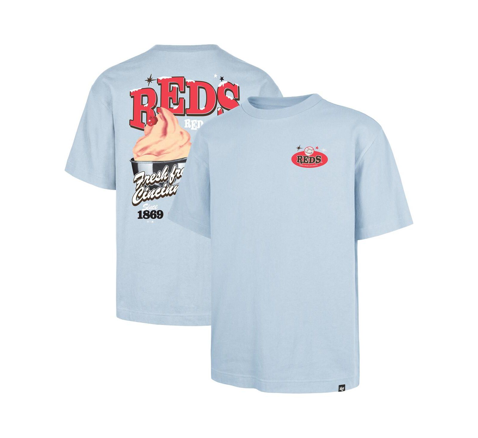 Мужская футболка '47 Brand Cincinnati Reds Ice Cream Parlor Foundation, светло-голубая