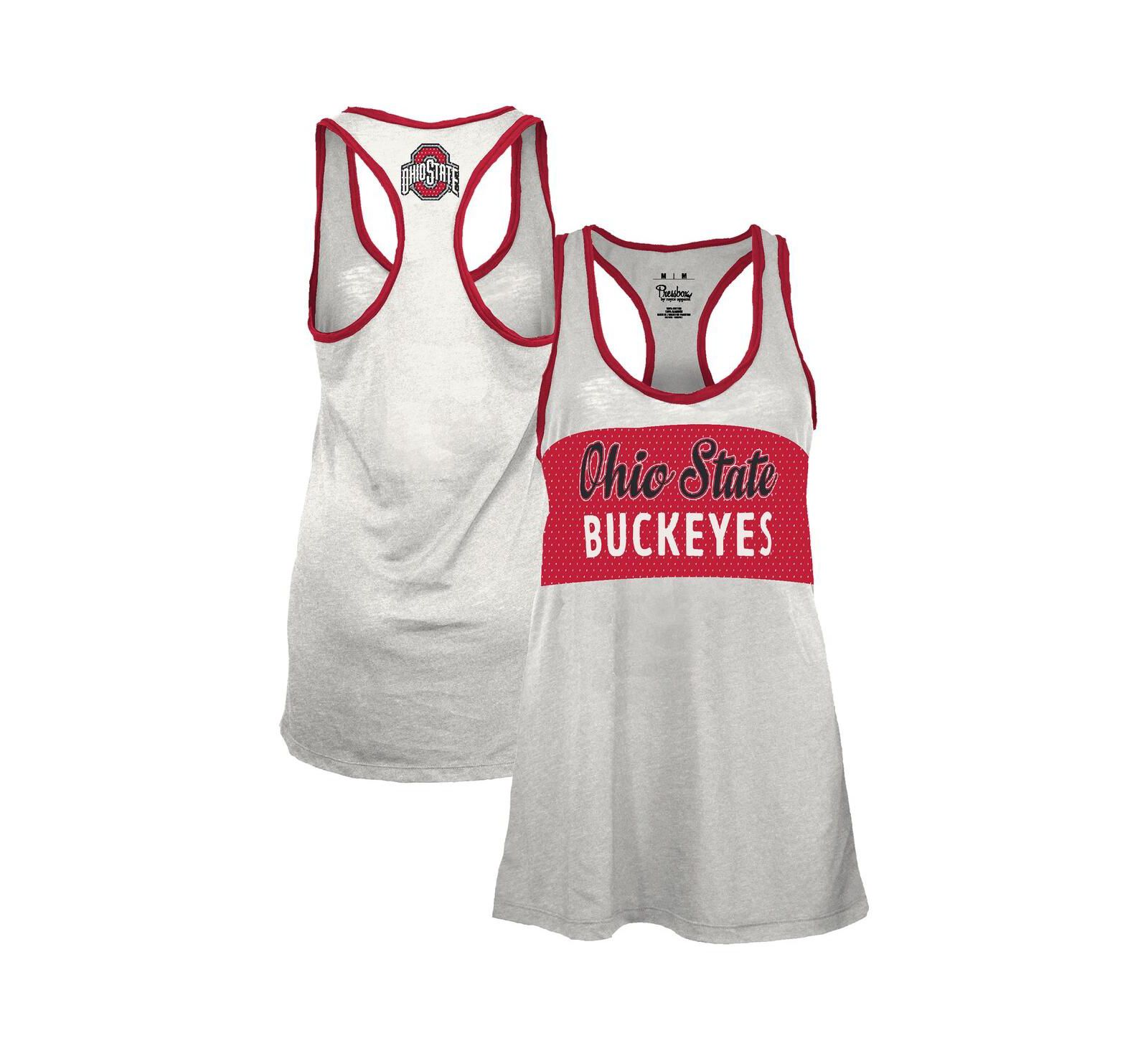 Pressbox Женский майка-рассекатель White/Scarlet Ohio State Buckeyes