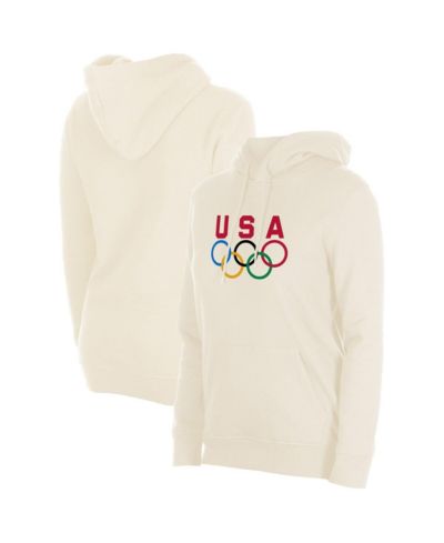 New Era Women's Cream Team USA 5 Rings Chrome Pullover Hoodie