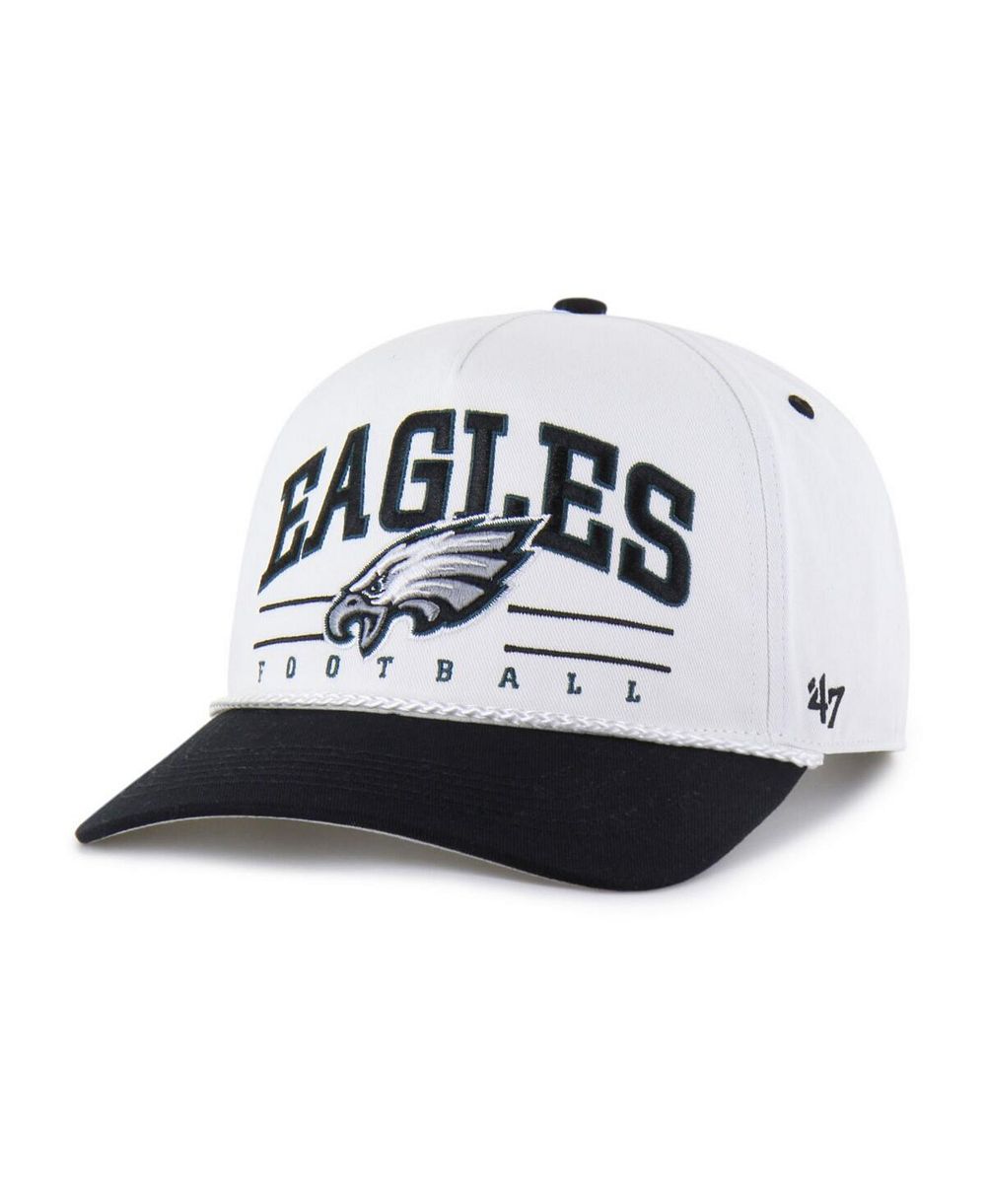 Мужская кепка '47 Brand White/Black Philadelphia Eagles Roscoe Two-Toned Hitch регулируемая