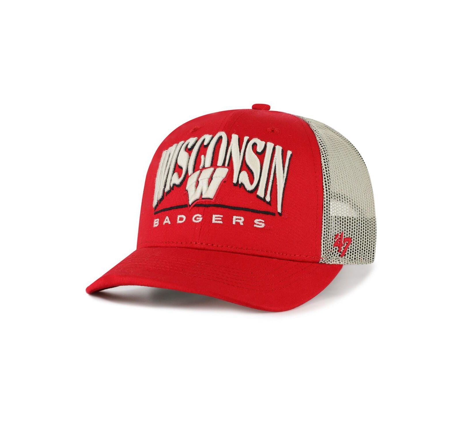 Мужская кепка '47 Brand Red Wisconsin Badgers Adjustable Trucker Hat