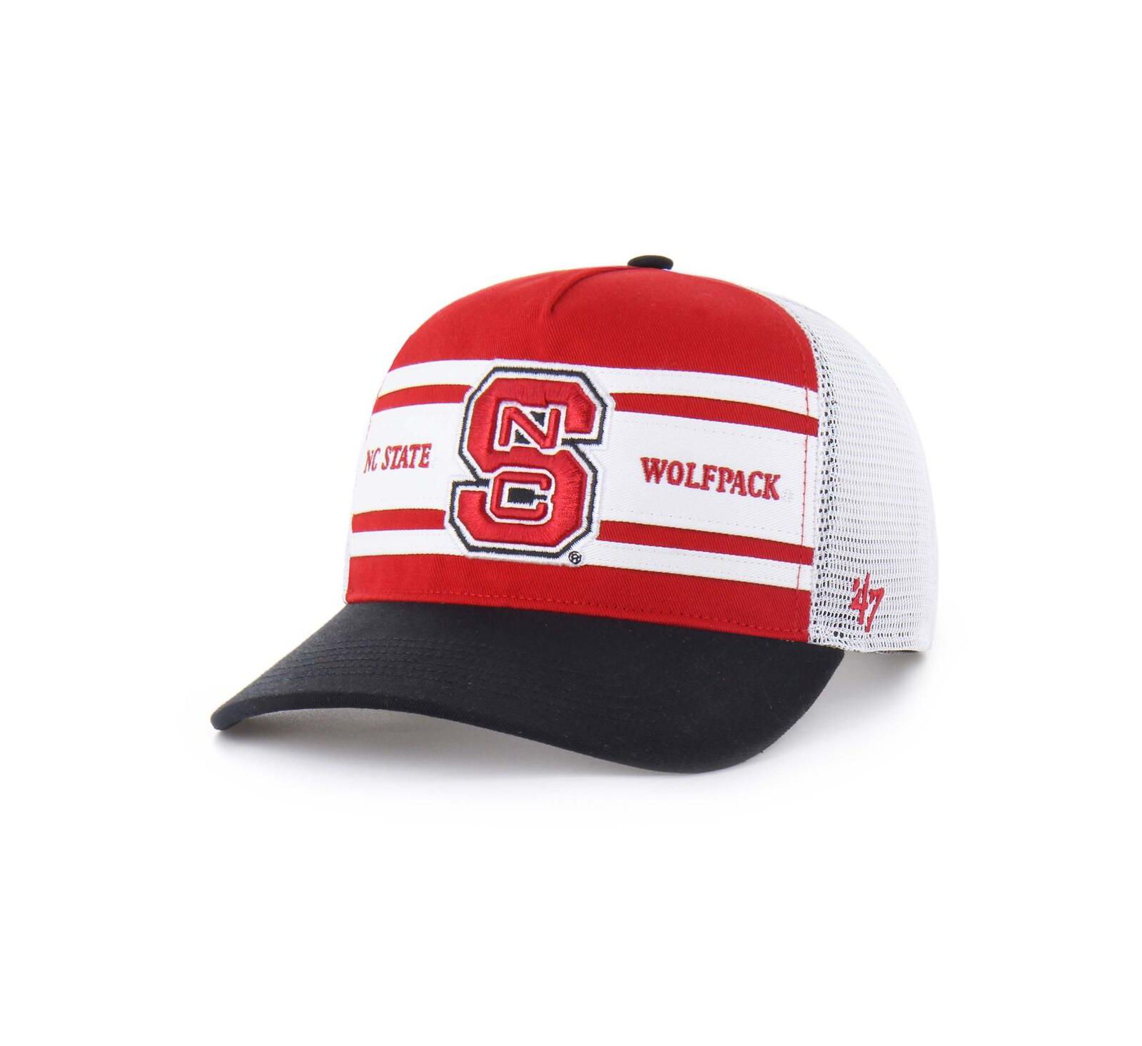 Регулируемая кепка-тракер '47 Brand Red/Black NC State Wolfpack Super Stripe Hitch для мальчиков и девочек