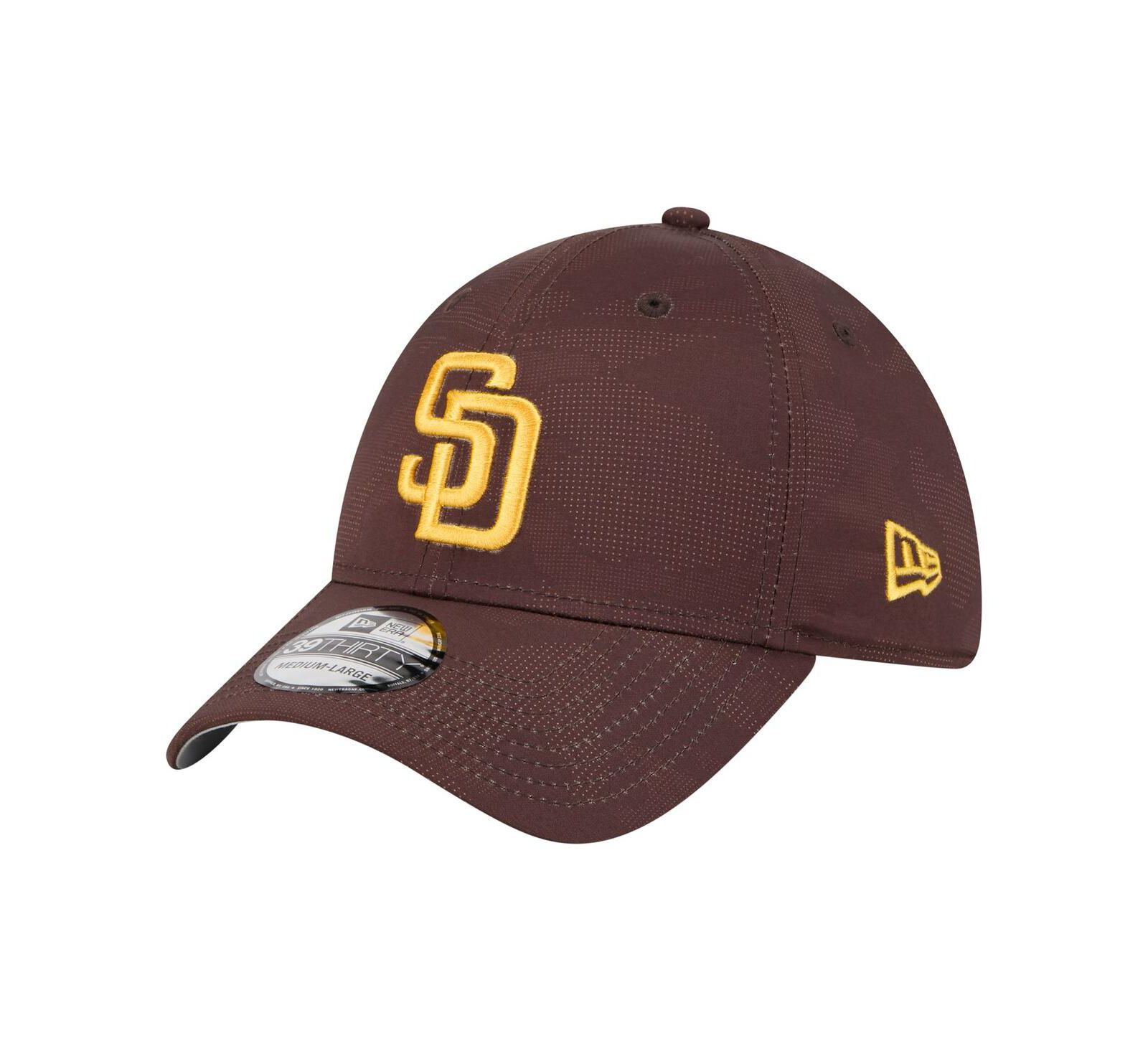 Мужская кепка New Era San Diego Padres Tonal Camo 39THIRTY Flex коричневого цвета