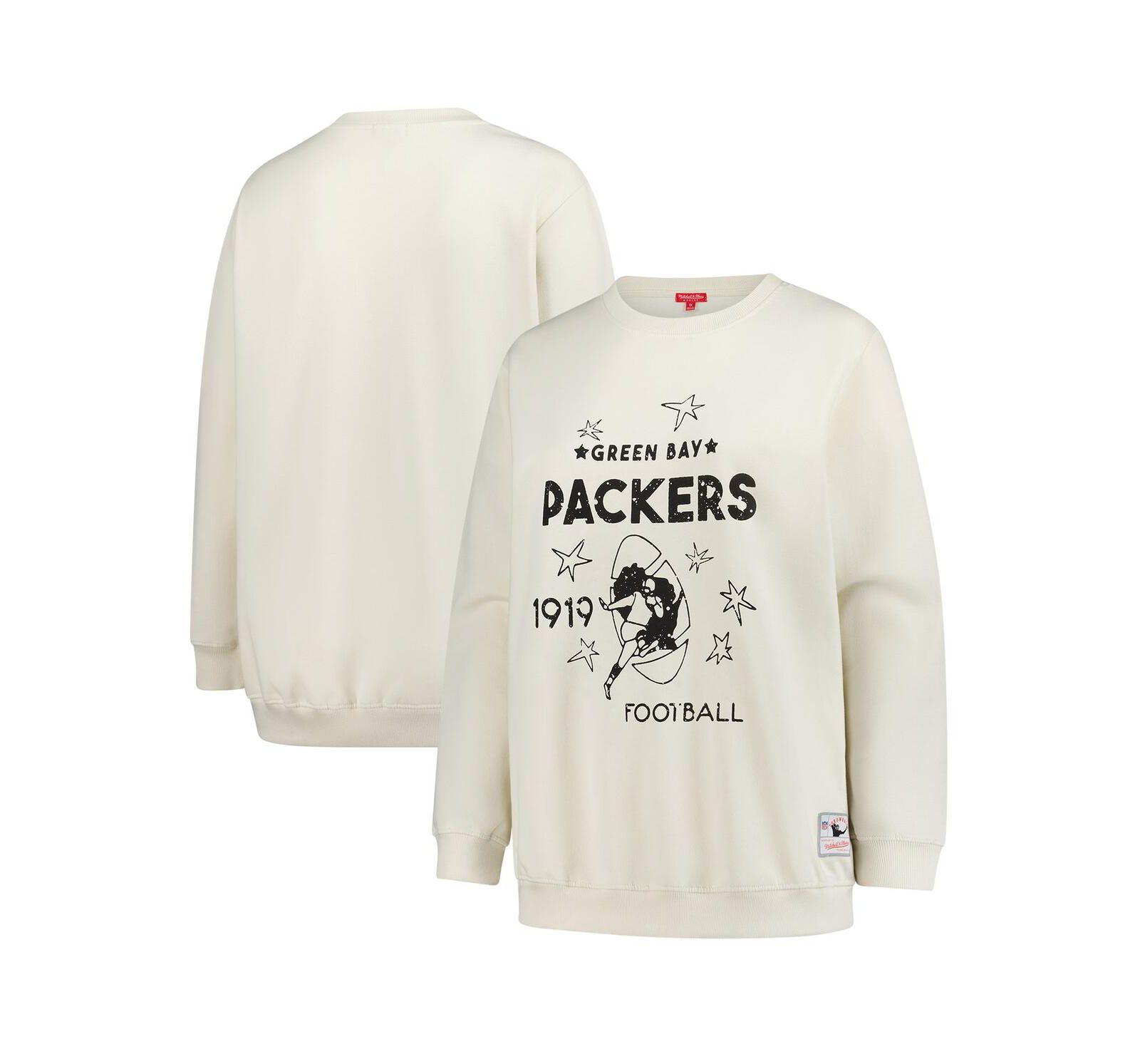 Fanatics Женский Cream Green Bay Packers Plus Size Shooting Star Pullover Sweatshirt