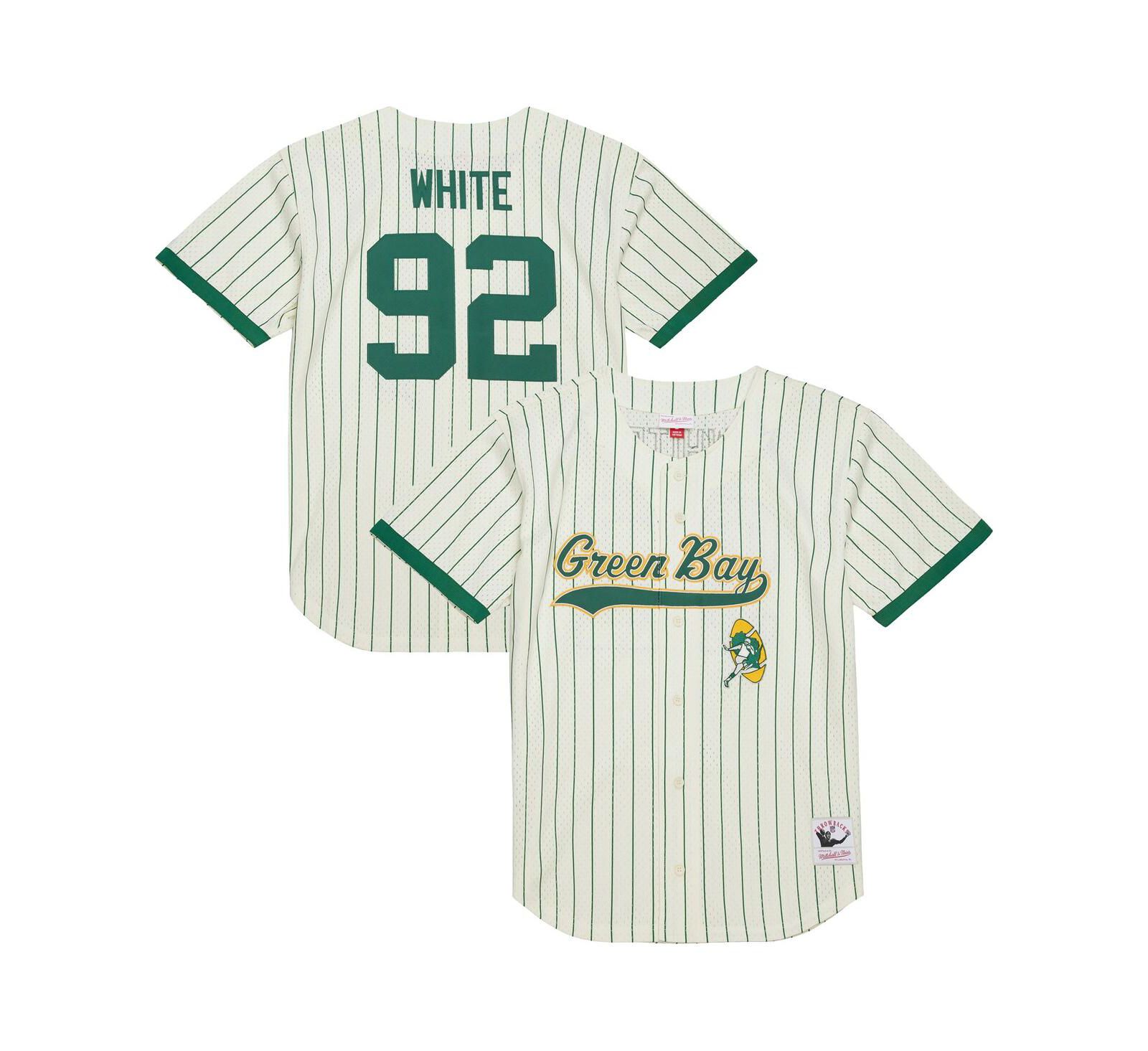 Мужская джерси Mitchell & Ness Reggie White Green Bay Packers, сетчатая ткань, с кнопками