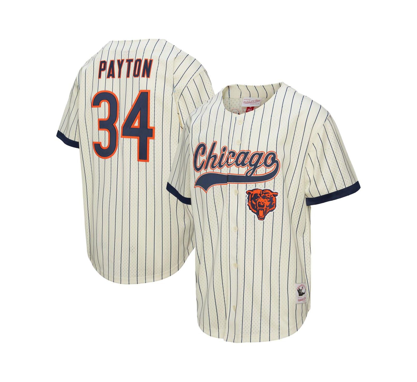 Мужская бейсбольная джерси Mitchell & Ness Walter Payton Chicago Bears Mesh Button-Up
