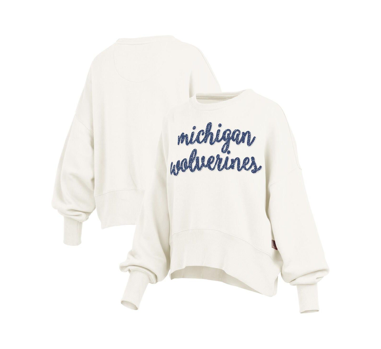 Женский свитшот Pressbox Michigan Wolverines Oversized Chelsea Waist Length