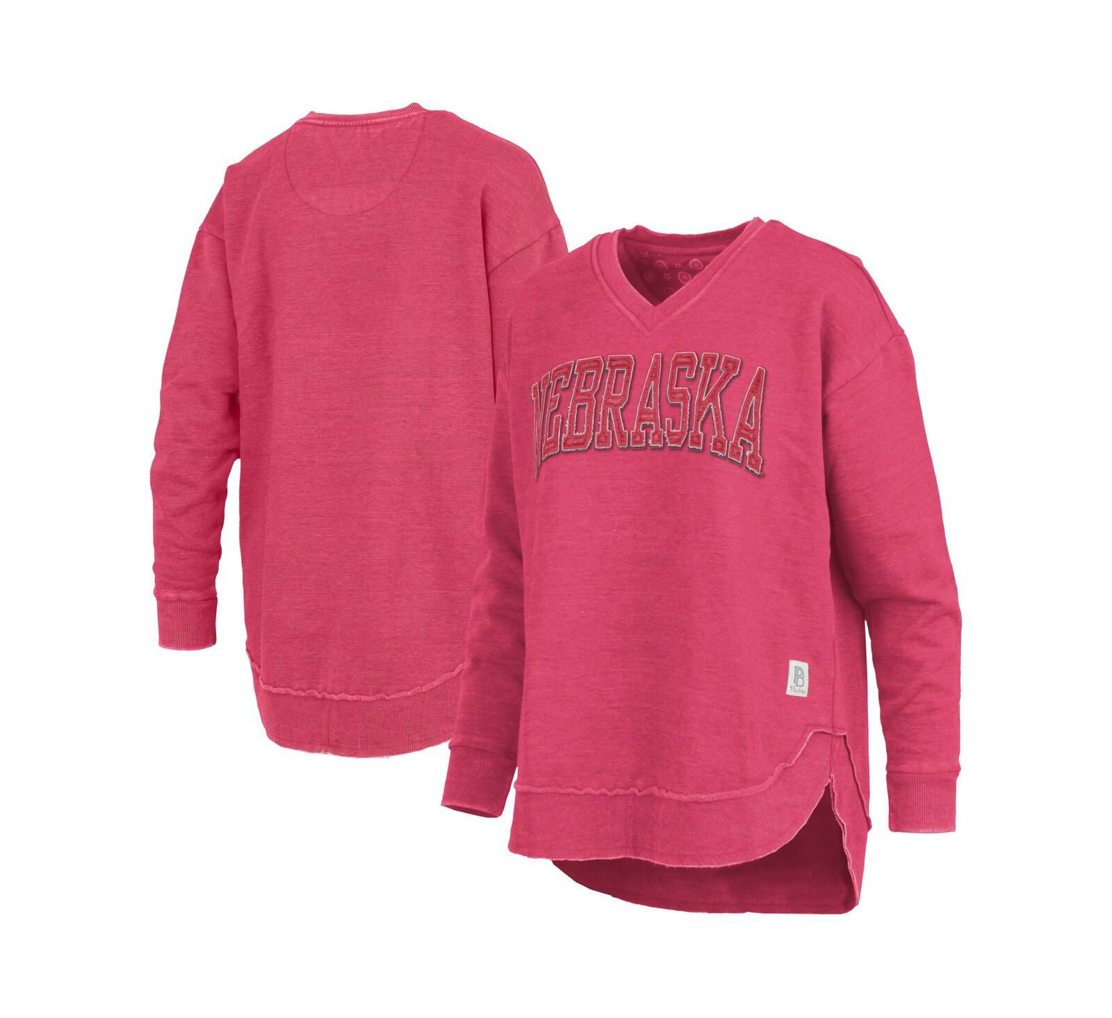 Pressbox Женский свитшот-пуловер Nebraska Huskers Westin Poncho V-Neck Scarlet