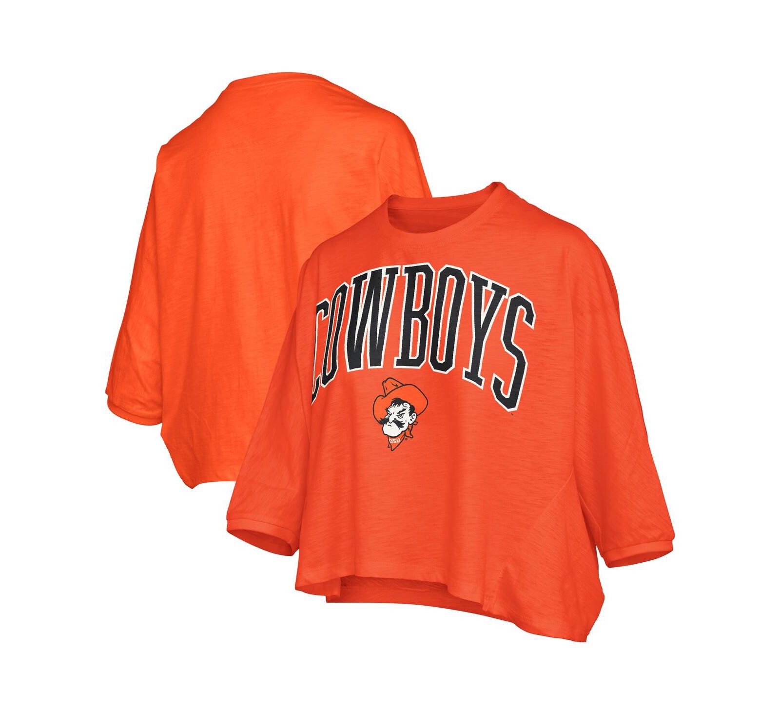 Женская оверсайз футболка Pressbox Oklahoma State Cowboys, оранжевая