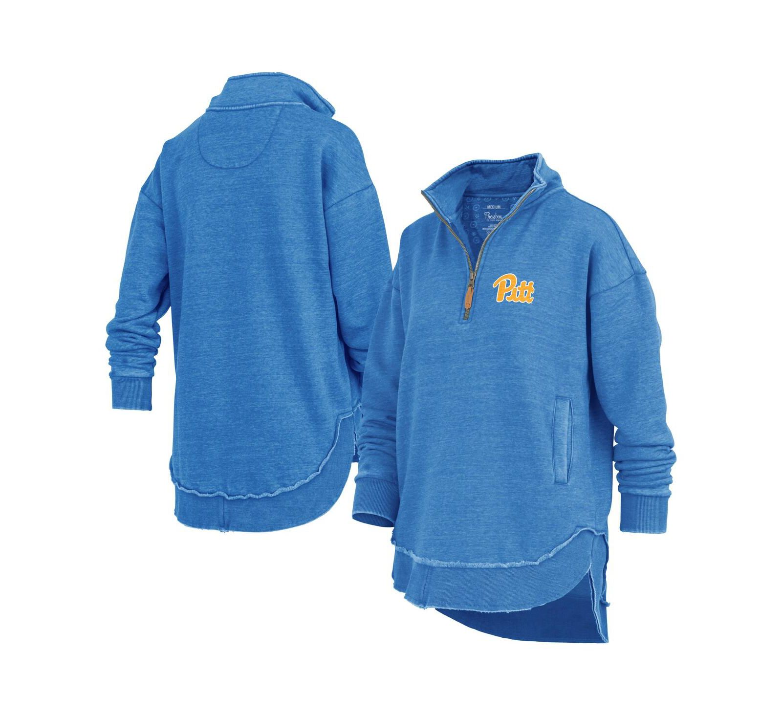 Pressbox Women's Royal Pitt Panthers Northfork Sojourn Poncho Quarter-Zip Sweatshirt