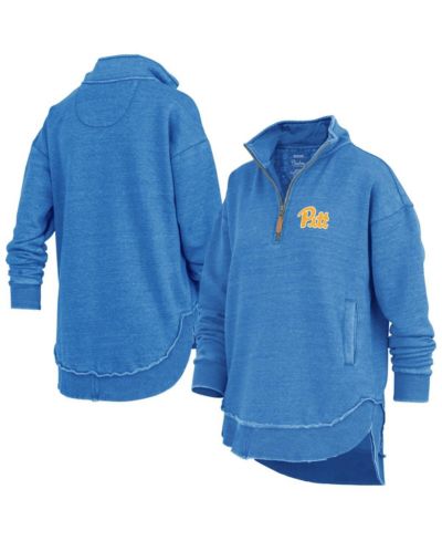 Pressbox Women's Royal Pitt Panthers Northfork Sojourn Poncho Quarter-Zip Sweatshirt