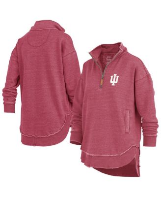 Pressbox Women's Crimson Indiana Hoosiers Northfork Sojourn Poncho Quarter-Zip Sweatshirt
