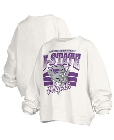 Женское оверсайз свитшот Pressbox Kansas State Wildcats White в ретро стиле