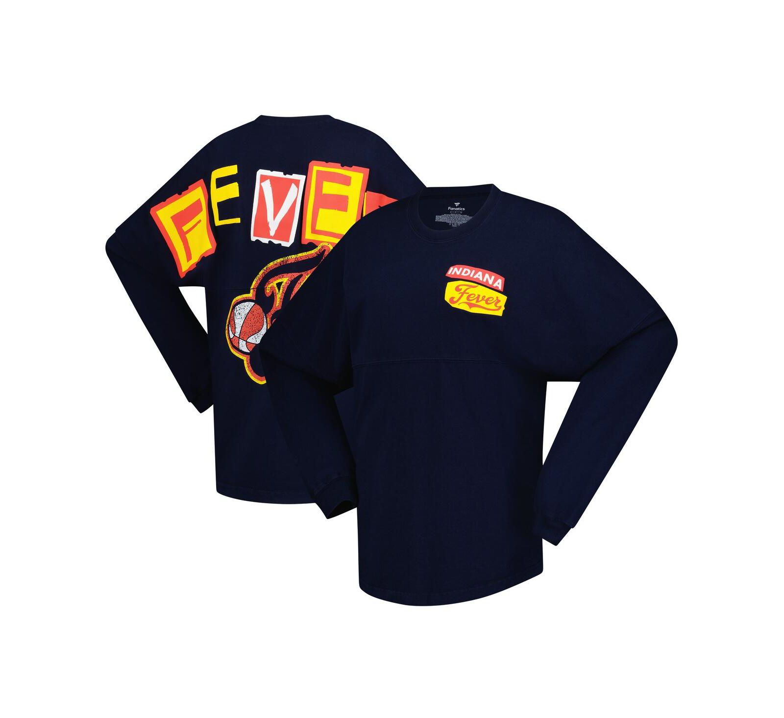 Spirit Jersey Женская оверсайз футболка с длинным рукавом Navy Indiana Fever Patches
