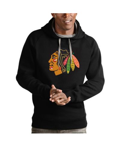 Antigua Мужское черное худи Chicago Blackhawks Victory с логотипом