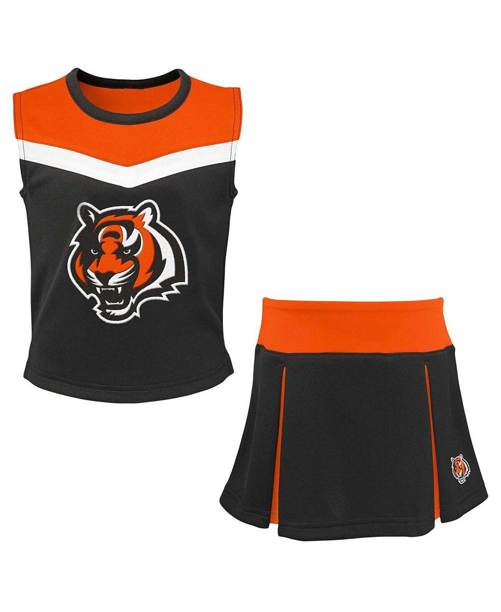 Детское платье для девочек Outerstuff Black Cincinnati Bengals Spirit Cheerleader 2-Piece