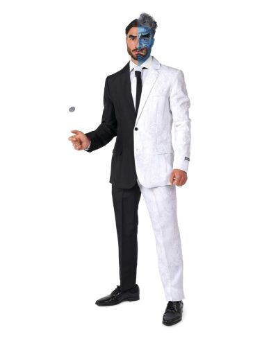 Костюм Suitmeister Men's Halloween Costume - Official Two Face - DC Characters Slim Fit - Black and White