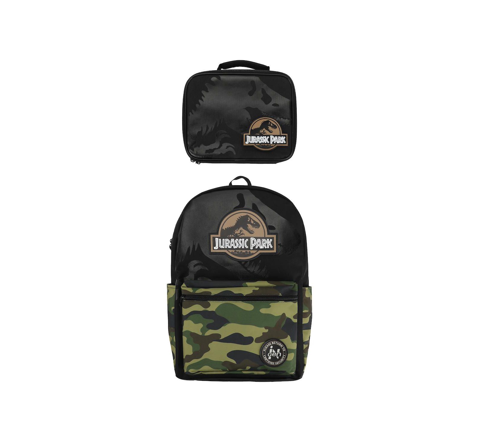 Jurassic Park INGEN Camo 17" Backpack and Lunch Tote Set