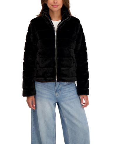 Женская куртка Sebby Collection Grooved Short Faux Fur