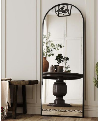Зеркало Antok Full Length, 58"x18" Floor Mirror, Arch Floor Standing Mirror с подставкой, Black