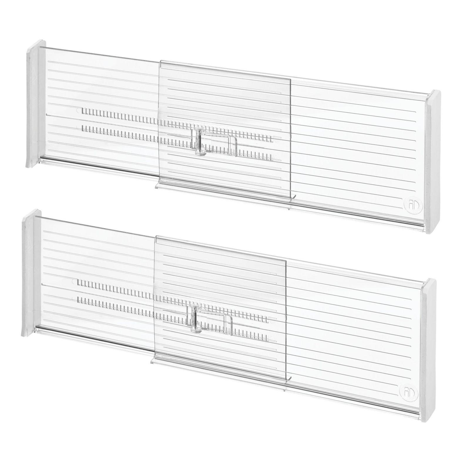 iDesign Recycled Plastic Adjustable Drawer Dividers - Set of 2 - Clear
