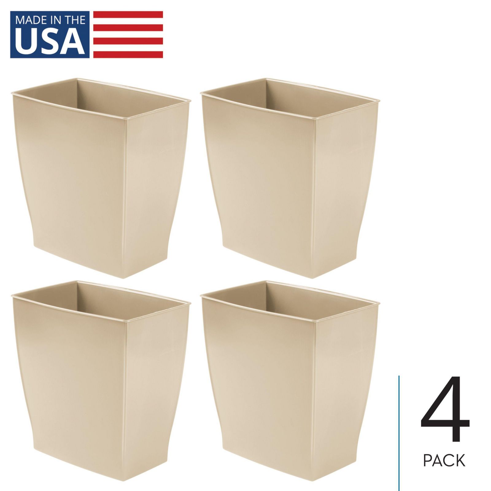 Мусорное ведро iDesign Rectangular 2.5 Gal. / 9.5 Liter 4-Pack Brown