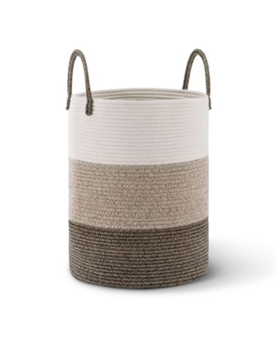 Cheer Collection Large Laundry Hamper (15x19.7") - 3 Tone Tan