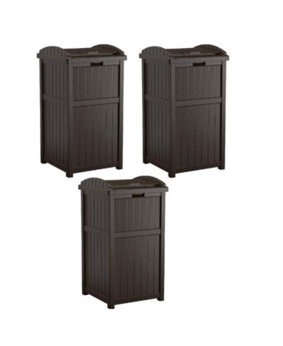 Suncast Уличный мусорный бак для патио 33 Gal (3 шт.)