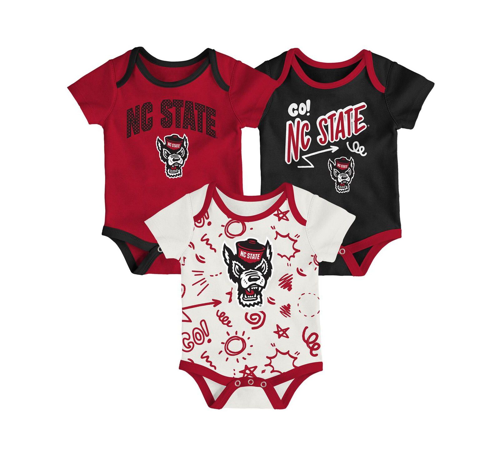Outerstuff Baby Boys and Girls 3- Pack South Carolina Gamecocks All Day Play Bodysuit Set