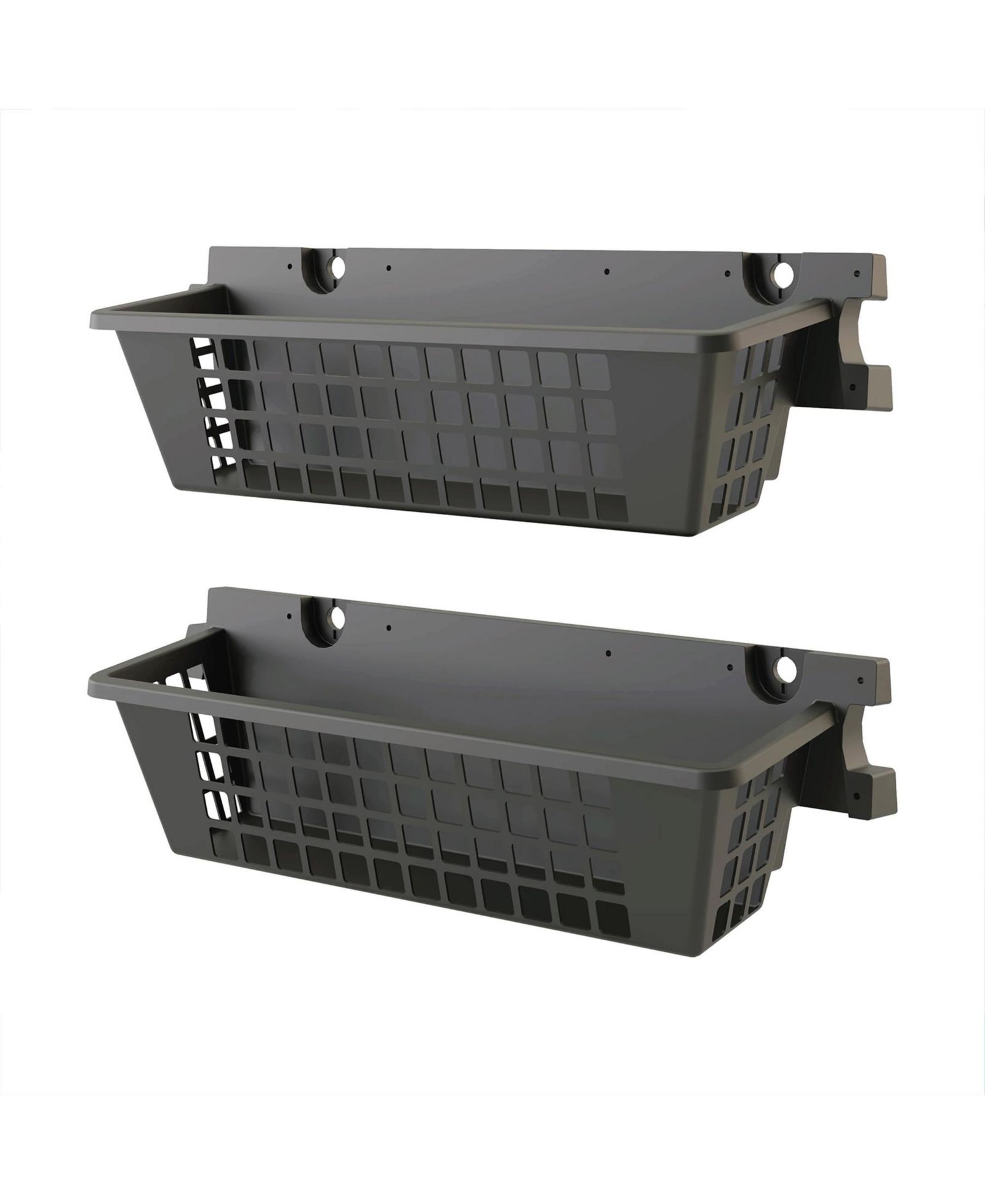 Suncast 25 x 7.25 Inch Basket Accessory for Outdoor Shed, Black ( 2-Pack)