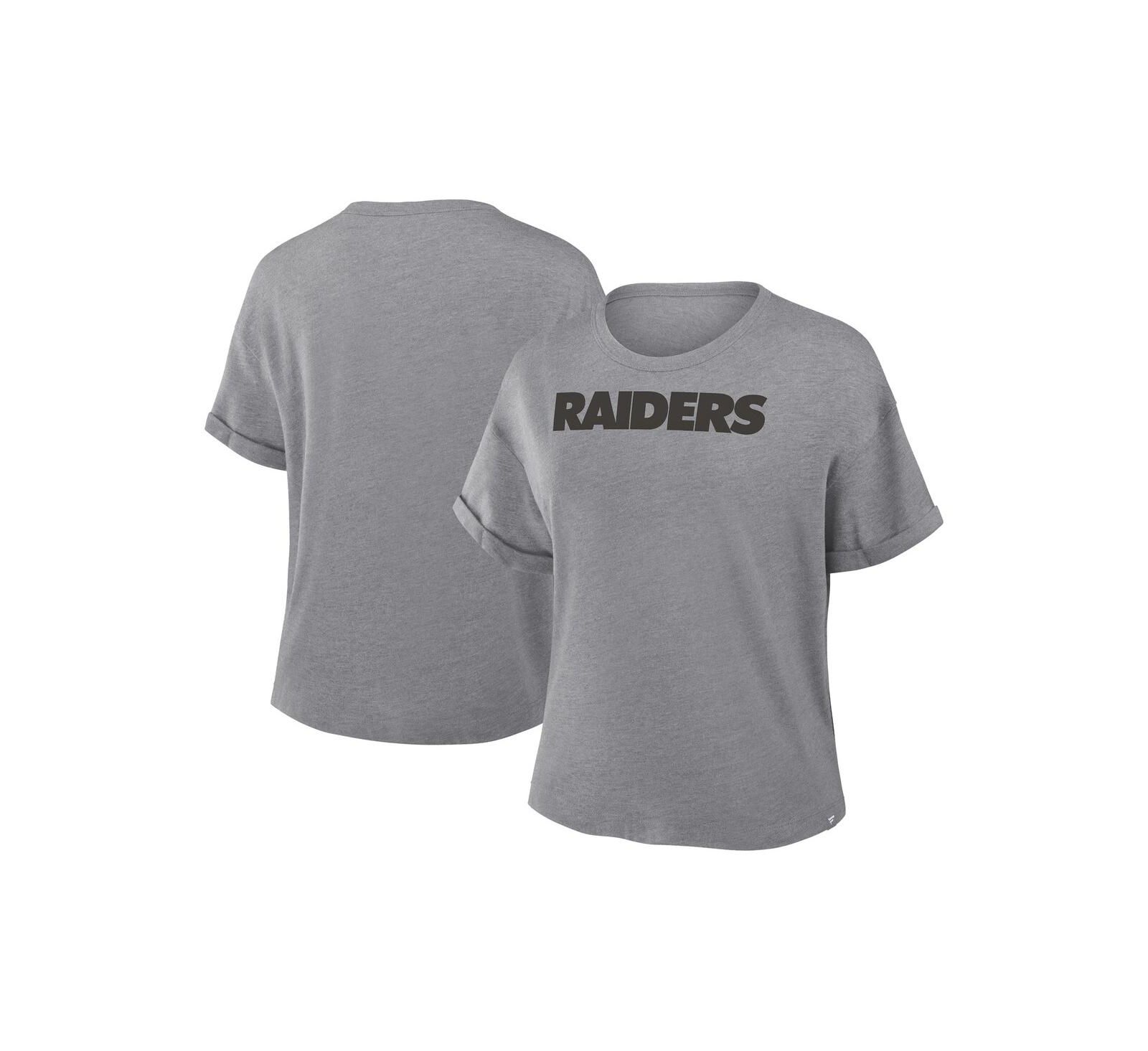 Женская футболка Fanatics Las Vegas Raiders Swing Pass Tri-Blend Boxy, серая меланж