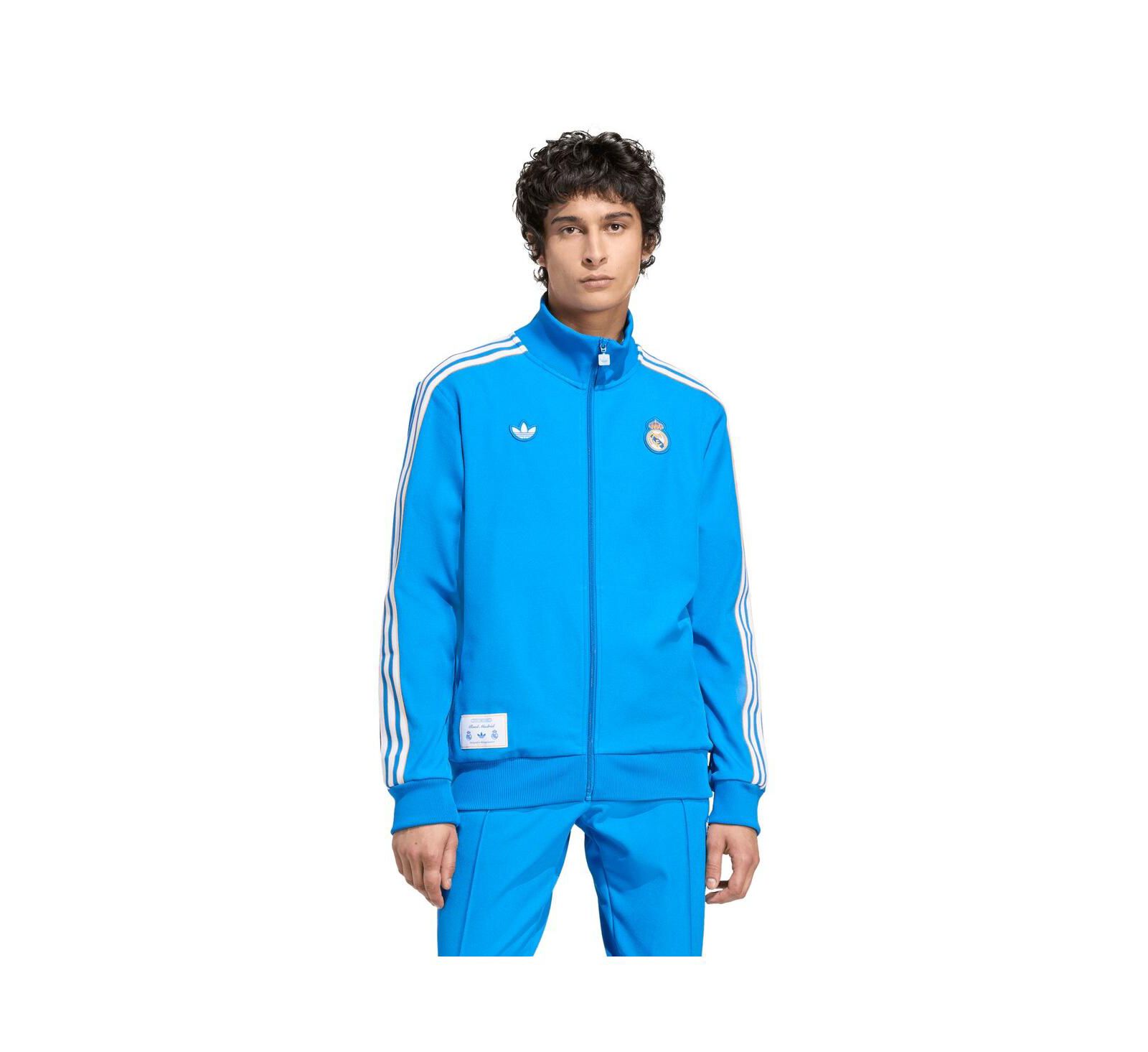 Adidas Men's Blue Real Madrid Terrace Icons Full-Zip Track Jacket