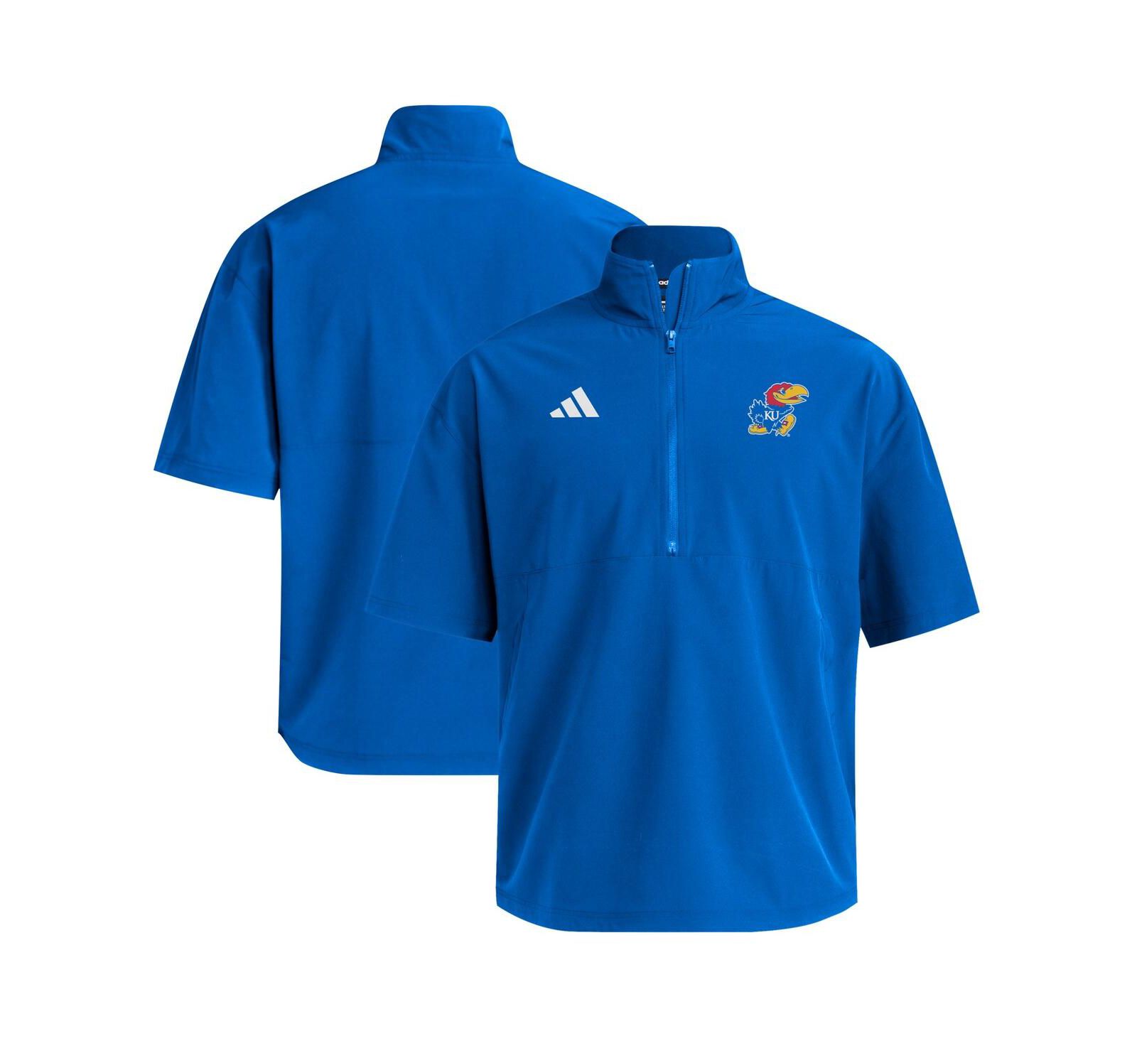 Мужское худи Adidas Kansas Jayhawks с коротким рукавом и молнией