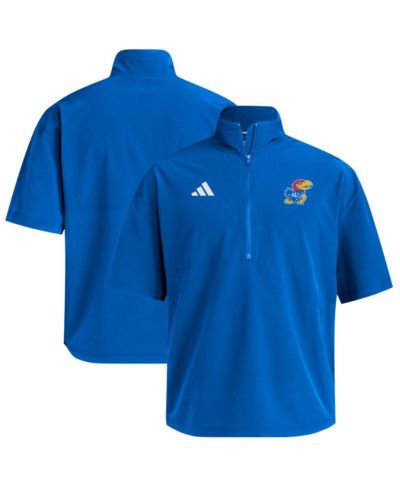 Мужское худи Adidas Kansas Jayhawks с коротким рукавом и молнией