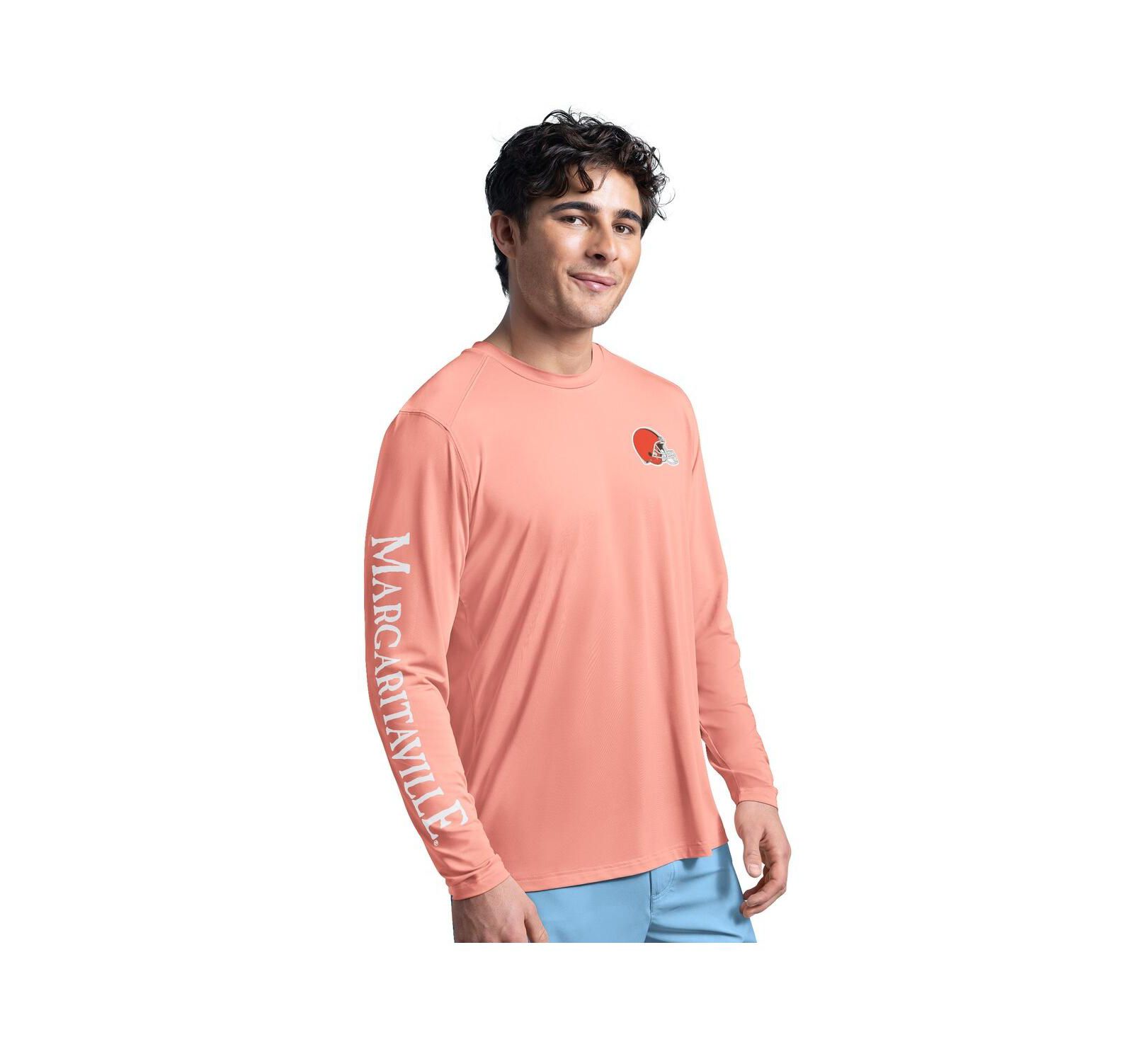 Мужской рашгард Margaritaville Coral Cleveland Browns Rock Harbor с длинным рукавом