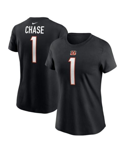 Nike женская футболка Ja'Marr Chase Cincinnati Bengals с именем и номером игрока, черная