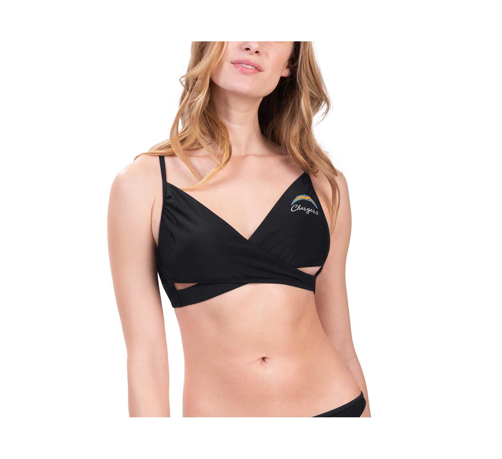 Женский топ для бикини G-III 4Her by Carl Banks Black Los Angeles Chargers