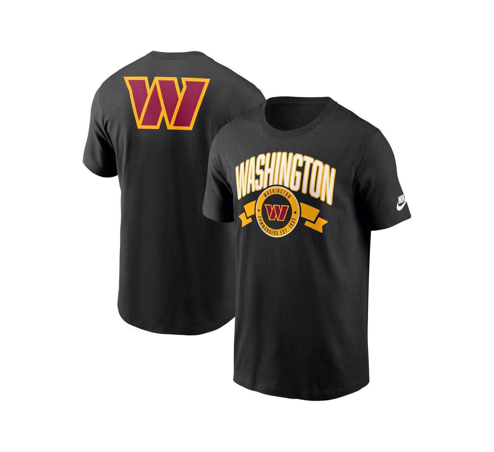 Nike Men's Black Washington Commanders Rewind Front and Back Hit Essential T-Shirt