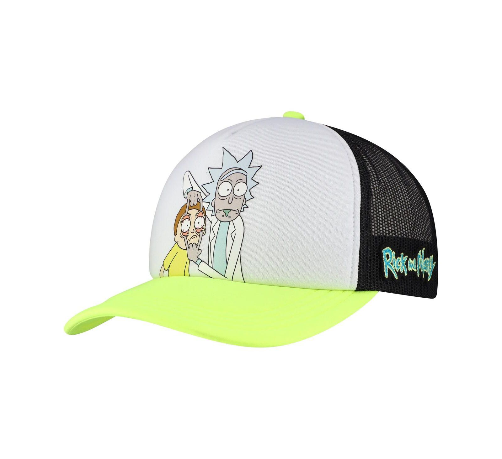Регулируемая кепка-тракер Lids Rick And Morty Graphic Foam Trucker для мужчин и женщин, белая/неоновый зеленый